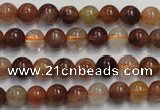 CRU652 15.5 inches 7mm round Multicolor rutilated quartz beads