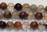 CRU653 15.5 inches 8mm round Multicolor rutilated quartz beads