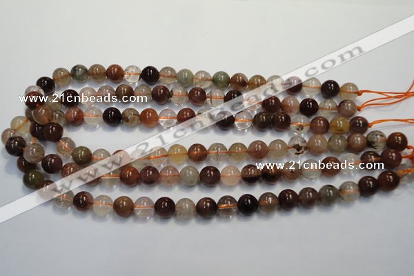 CRU654 15.5 inches 10mm round Multicolor rutilated quartz beads