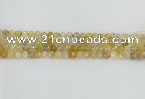 CRU667 15.5 inches 6mm faceted round golden rutilated quartz beads