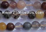 CRU750 15.5 inches 4mm round Multicolor rutilated quartz beads