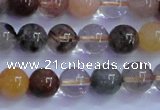 CRU751 15.5 inches 6mm round Multicolor rutilated quartz beads