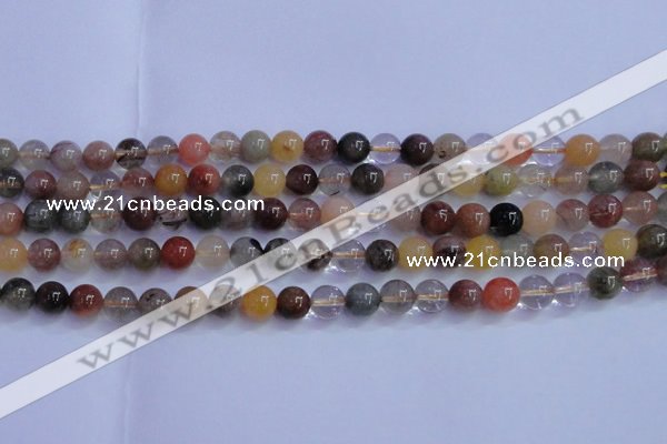 CRU751 15.5 inches 6mm round Multicolor rutilated quartz beads