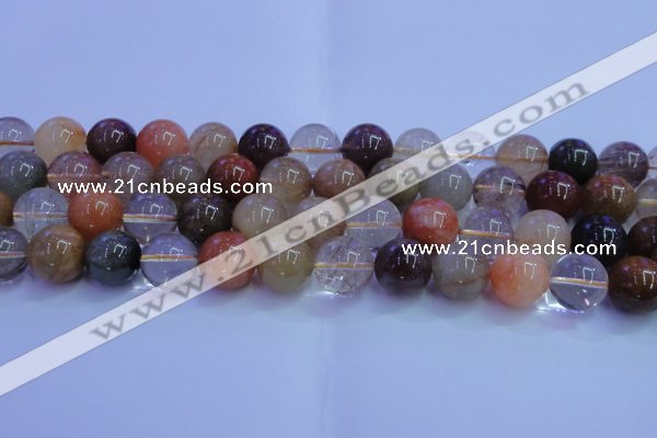 CRU755 15.5 inches 14mm round Multicolor rutilated quartz beads