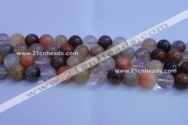 CRU755 15.5 inches 14mm round Multicolor rutilated quartz beads