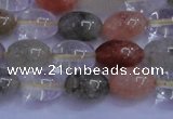 CRU760 15.5 inches 8*10mm rice Multicolor rutilated quartz beads