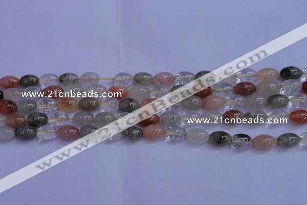 CRU760 15.5 inches 8*10mm rice Multicolor rutilated quartz beads