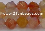 CRU768 15.5 inches 10mm faceted nuggets mixed rutilated quartz beads