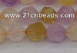 CRU774 15.5 inches 12mm faceted nuggets lavender amethyst & citrine beads