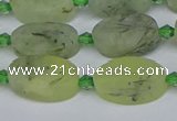 CRU781 15.5 inches 10*16mm oval green rutilated quartz beads