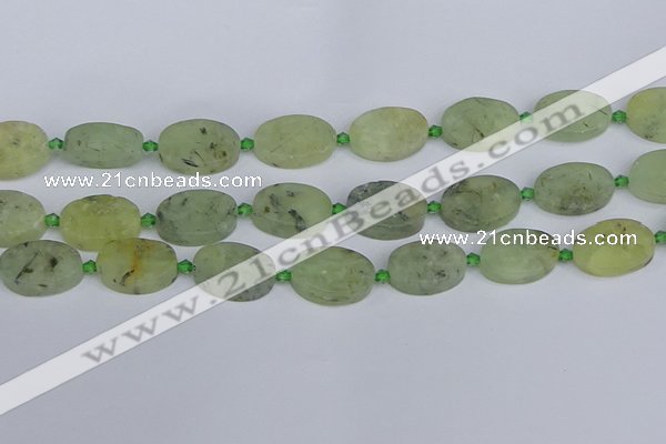 CRU784 15.5 inches 16*22mm oval green rutilated quartz beads