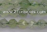 CRU791 15.5 inches 6mm faceted nuggets green rutilated quartz beads