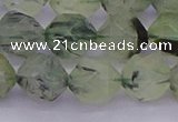 CRU793 15.5 inches 10mm faceted nuggets green rutilated quartz beads