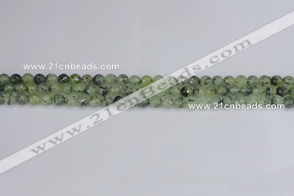CRU800 15.5 inches 4mm faceted round prehnite gemstone beads