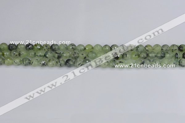 CRU801 15.5 inches 6mm faceted round prehnite gemstone beads