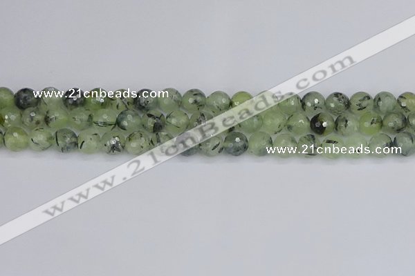 CRU802 15.5 inches 8mm faceted round prehnite gemstone beads