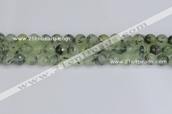 CRU804 15.5 inches 12mm faceted round prehnite gemstone beads