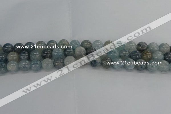 CRU854 15.5 inches 12mm round blue rutilated quartz beads