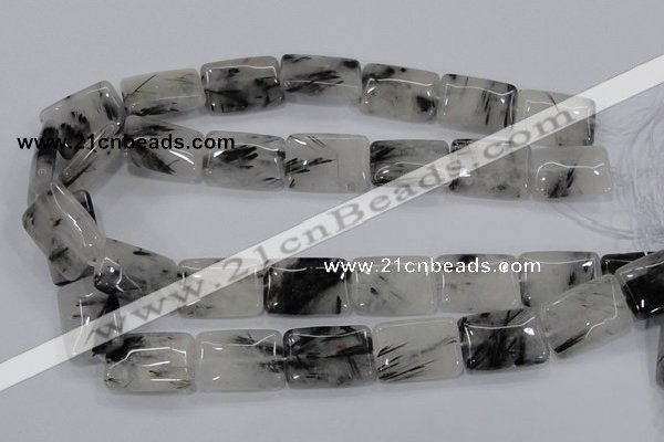 CRU86 15.5 inches 18*25mm rectangle black rutilated quartz beads