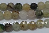 CRU901 15.5 inches 6mm round green rutilated quartz beads wholesale