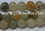 CRU902 15.5 inches 8mm round green rutilated quartz beads wholesale