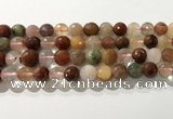 CRU913 15.5 inches 10mm faceted round mixed rutilated quartz beads