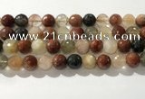 CRU915 15.5 inches 12mm faceted round mixed rutilated quartz beads