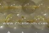 CRU927 15.5 inches 7mm round golden rutilated quartz beads wholesale