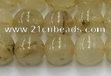 CRU951 15.5 inches 7mm round golden rutilated quartz beads