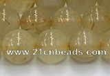 CRU952 15.5 inches 8mm round golden rutilated quartz beads