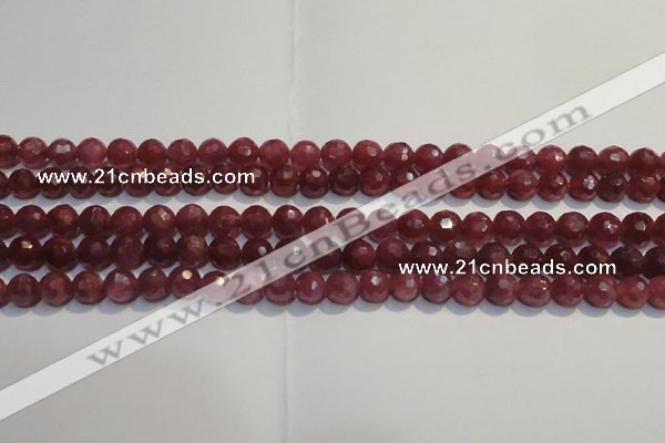 CRZ1011 15.5 inches 5.3mm - 5.8mm faceted round AAA grade ruby beads