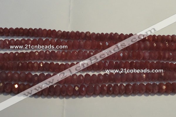 CRZ1019 15.5 inches 5*7mm faceted rondelle A grade ruby beads