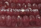 CRZ1105 15.5 inches 6*10mm faceted rondelle AAA+ grade ruby beads