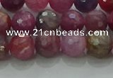 CRZ1123 15.5 inches 7mm faceted round natural ruby gemstone beads