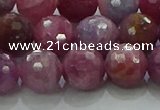 CRZ1125 15.5 inches 9mm faceted round natural ruby gemstone beads