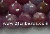 CRZ1126 15.5 inches 10mm faceted round natural ruby gemstone beads