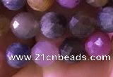 CRZ1131 15.5 inches 6mm faceted round ruby sapphire beads