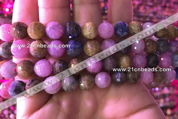 CRZ1133 15.5 inches 10mm faceted round ruby sapphire beads