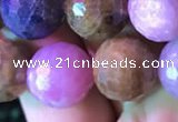 CRZ1134 15.5 inches 12mm faceted round ruby sapphire beads