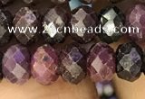 CRZ1137 15.5 inches 4*6mm faceted rondelle ruby gemstone beads