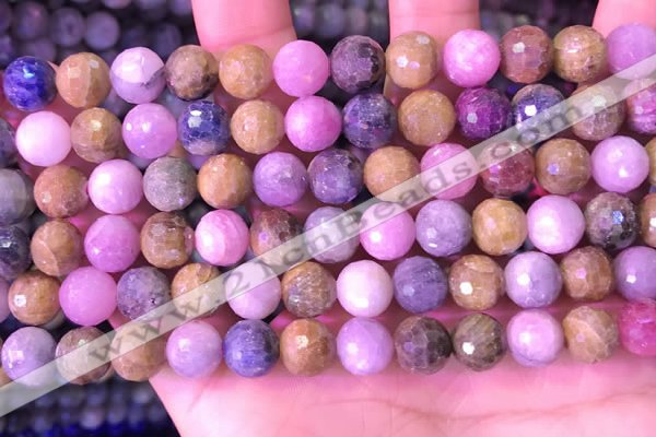 CRZ1142 15.5 inches 8mm faceted round ruby sapphire beads