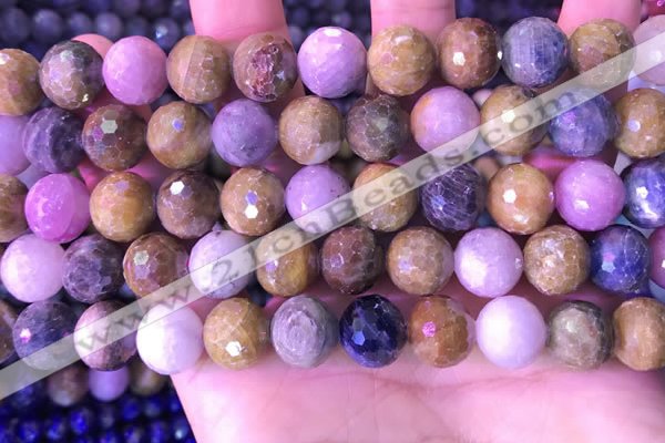 CRZ1144 15.5 inches 10mm faceted round ruby sapphire beads