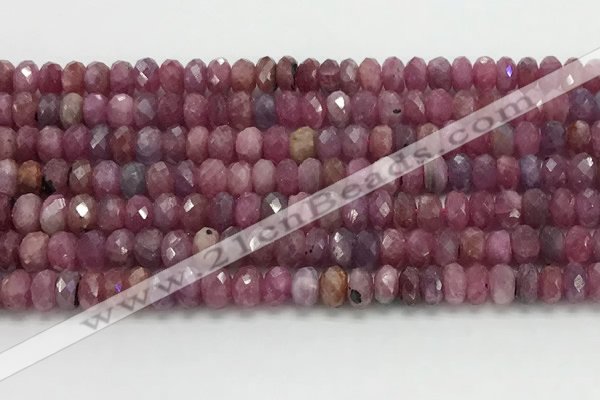 CRZ1152 15.5 inches 4*6.8mm faceted rondelle natural ruby beads