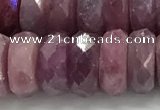 CRZ1155 15.5 inches 5*12mm faceted rondelle natural ruby beads