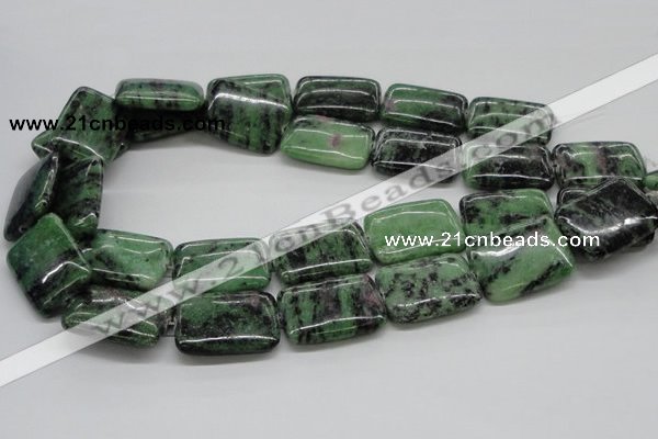 CRZ19 15.5 inches 22*30mm rectangle ruby zoisite gemstone beads