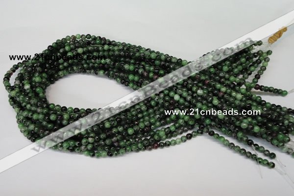 CRZ20 15.5 inches 4mm round ruby zoisite gemstone beads