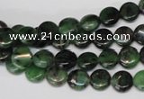 CRZ23 15.5 inches 8mm flat round ruby zoisite gemstone beads