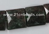 CRZ237 15.5 inches 20*20mm faceted square ruby zoisite gemstone beads