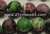 CRZ359 15.5 inches 15mm faceted round natural ruby zoisite beads