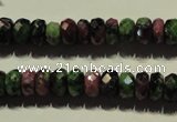 CRZ365 15.5 inches 6*9mm faceted rondelle natural ruby zoisite beads